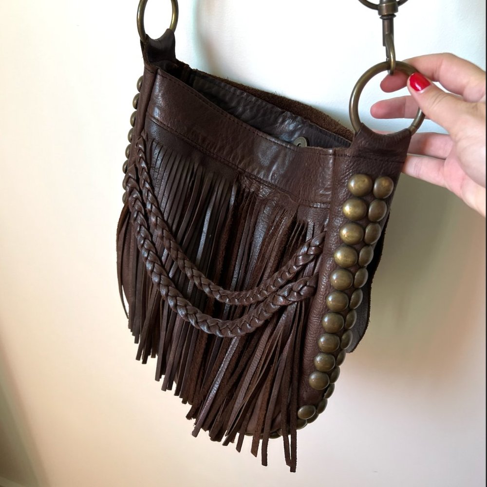 Free People Leather Fringe Bag